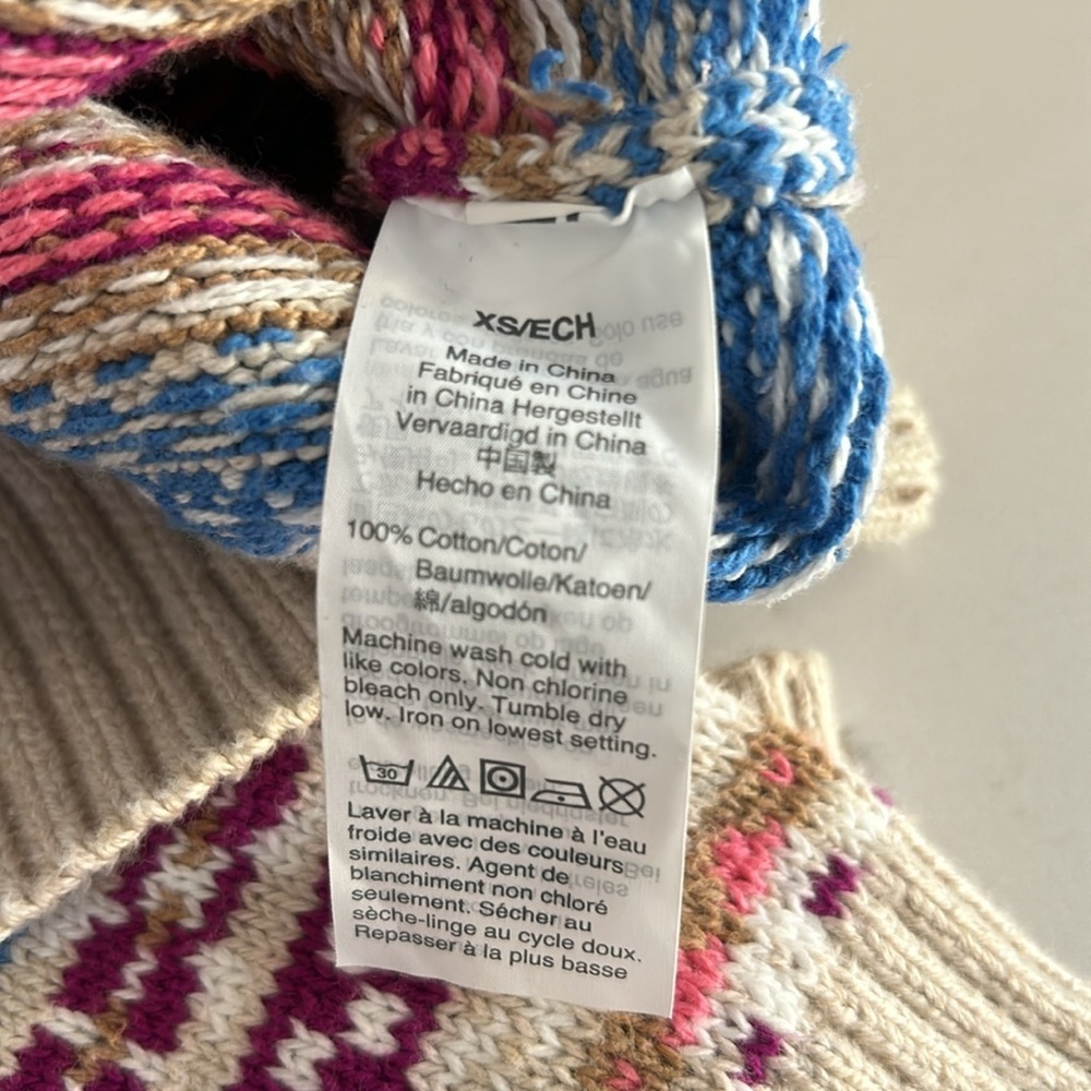 J Crew wool Fair Isle Knit Crewneck sweater size xsmall Ercu Multicolor EUC - Picture 10 of 11